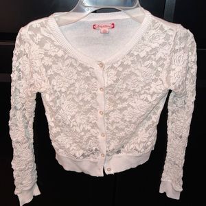 White/ cream cardigan size 5/6
